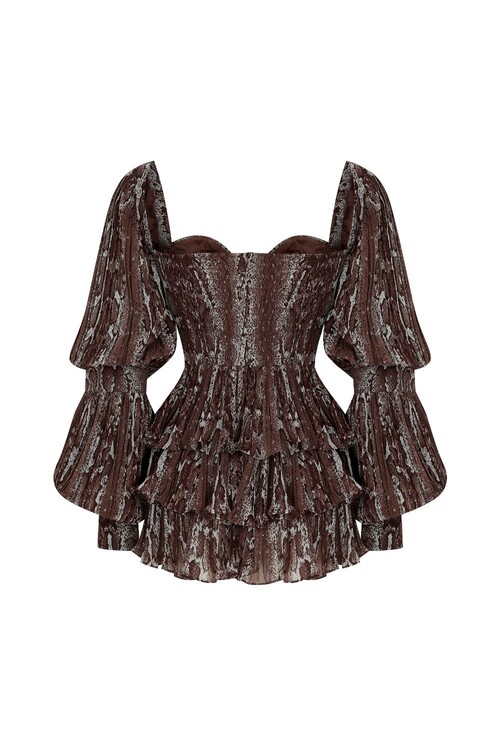 Melinda Yılan Desenli Mini Elbise