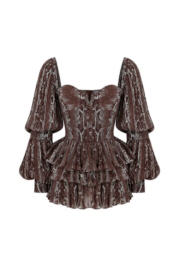 Melinda Yılan Desenli Mini Elbise